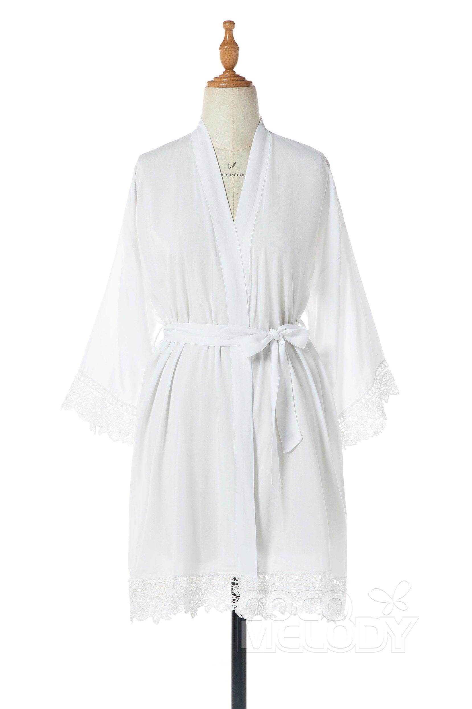 Short Cotton and Lace Robes CZ0212 - COCOMELODY